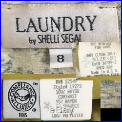 VTG 90s Laundry by Shelli Segal Mod Retro Paisley Slip Dress Spaghetti Straps 2
