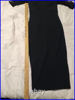VTG 90s X-Small Mark Wong Nark Black Sleek Black Slip Chic Dress Sheer Sleeves