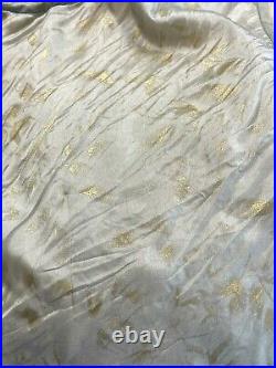 VTG 90s Y2K DKNY Donna Karen NY Slip Style Silver Metallic Gold Floral Pattern