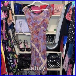 VTG Betsey Johnson Purple Paisley Dress