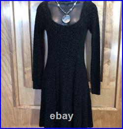 VTG Betsey Johnson Velvet Black Floral Dress Sz S 90s Y2K Corset Urban Velour