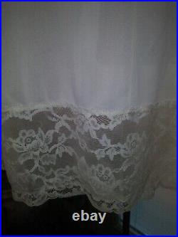 VTG Dress Slip Wedding White Silky Nylon Wide Lace Bodice Pin Up SCARCE Slip