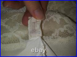 VTG Dress Slip Wedding White Silky Nylon Wide Lace Bodice Pin Up SCARCE Slip