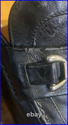 VTG GUCCI Mens Brass Bit Black Leather Slip On Loafers Sz. 10.5 45.5 Euro