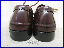VTG Hanover Burgundy Leather Moc Toe Slip On Dress Shoes Boots Mens Size 9.5 EEE