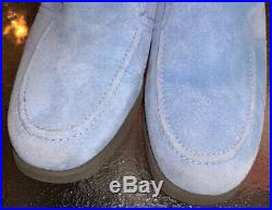 VTG Hush Puppies Blue Suede Shoes Slip On Loafers USA Mens Sz 8 Rare