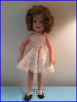 VTG Ideal Plastic Shirley Temple Doll 12 withslip-panties-shoes-Heidi dress-hat