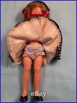VTG Ideal Plastic Shirley Temple Doll 12 withslip-panties-shoes-Heidi dress-hat
