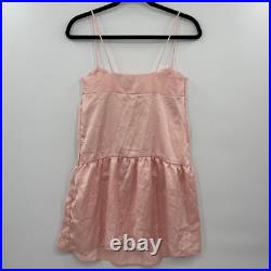 VTG Lily Of France Pink Scallop Floral Lace Strappy Pleated slip dress lingerie