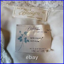 VTG NOS Barbizon Nylon Satin Sylfaire White Full Slip Lace Prim Belle Sz 42 NEW