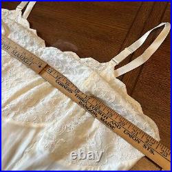 VTG NOS Barbizon Nylon Satin Sylfaire White Full Slip Lace Prim Belle Sz 42 NEW