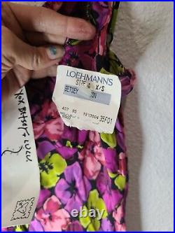 VTG NOS Betsey Johnson 90s Rayon Floral Dress, Y2K Slip Dress NEW deadstock