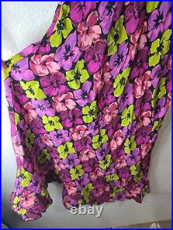 VTG NOS Betsey Johnson 90s Rayon Floral Dress, Y2K Slip Dress NEW deadstock