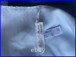 VTG Olga Designer Collection Gold Label Nightgown Gown Satin Lace Blue 92195