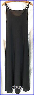 VTG Peter Cohen Semi-Sheer Slip Midi Tank Dress Black Flowy Sexy Elegant Sz S/M