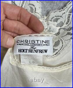 VTG RARE 100% L Silk Slip Dress Holt Renfrew Christine And Company Lingerie Lace