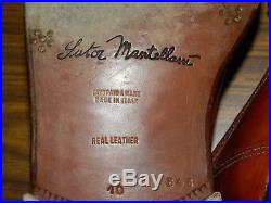 VTG SUTOR MANTELLASSI Tan Calf Leather Slip On Loafers US 10D Dress Shoes Italy
