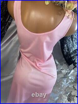 VTG Silky Nylon DU BARRY LACY FRENCH PARIS PINK DRESS SLIP NEW SCARCE DEMURE S