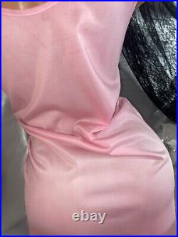 VTG Silky Nylon DU BARRY LACY FRENCH PARIS PINK DRESS SLIP NEW SCARCE DEMURE S