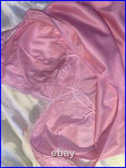 VTG Silky Nylon DU BARRY LACY FRENCH PARIS PINK DRESS SLIP NEW SCARCE DEMURE S