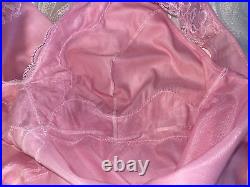 VTG Silky Nylon DU BARRY LACY FRENCH PARIS PINK DRESS SLIP NEW SCARCE DEMURE S