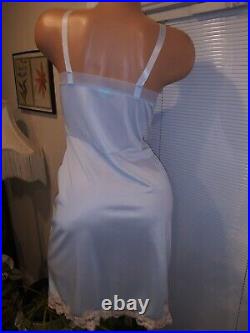 VTG Silky SATIN LACE Movie Star Full Dress Slip PIN UP Dress SLIP Gown 34