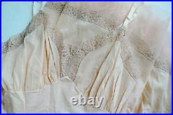 VTG Van Raalte Light Pink lace taffeta Nylon Philmy sz 32 Slip Gown Lingerie