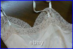 VTG Van Raalte Light Pink lace taffeta Nylon Philmy sz 32 Slip Gown Lingerie