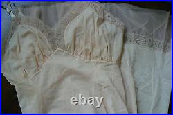 VTG Van Raalte Light Pink lace taffeta Nylon Philmy sz 32 Slip Gown Lingerie