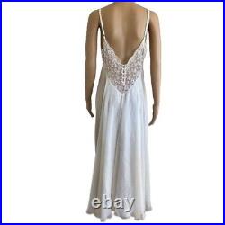 VTG Victoria's Secret Gold Label Maxi Slip Dress Bridal Lace Chiffon Size M