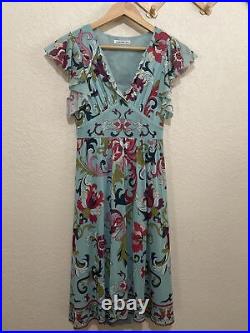 VTG Vivienne Tam Paisley print mesh dress lined With Slip size 0 euc
