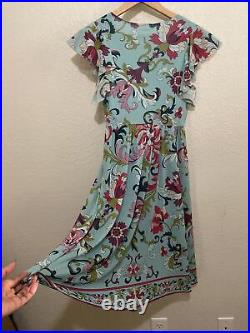 VTG Vivienne Tam Paisley print mesh dress lined With Slip size 0 euc