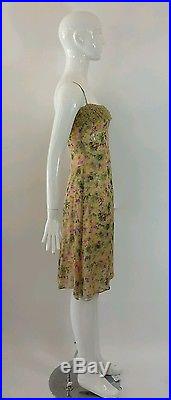 Valentino Ecru Lace Floral Patterned Dress / Vintage Valentino / 90's Slip Dress