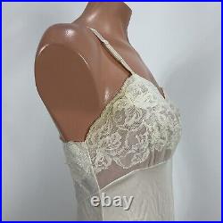 Van Raalte 32 A VTG Dress Slip Gown Small Satin Suavette Slinky Lace Trim USA