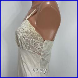 Van Raalte 32 A VTG Dress Slip Gown Small Satin Suavette Slinky Lace Trim USA