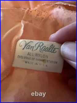Van Raalte Vintage Peach Slip Chemise Nylon Lace Bodice Trim NWT Size 38 FLAW