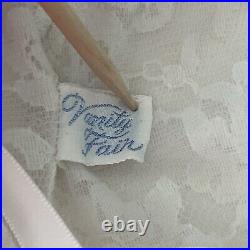 Vanity Fair Size 34 Accordion Pleated Lace Slip Dress Nylon White Vtg Grannycore