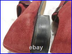 Velvet Eez Suede Maroon Side Zipper Slip On VTG Pimp Disco Shoes 9.5 D 533146