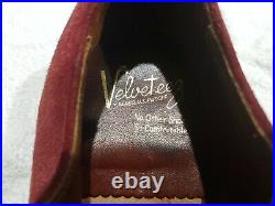 Velvet Eez Suede Maroon Side Zipper Slip On VTG Pimp Disco Shoes 9.5 D 533146