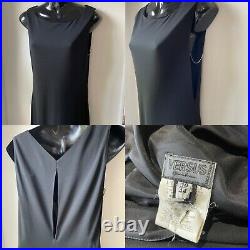 Versus Vintage Gianni Versace Black Slip Evening Maxi Dress Size Eu 44 Uk 12