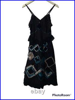 Very Rare 1940's Vinson Slips Dress With Sequin And Lace Size M Vintage Flapper
