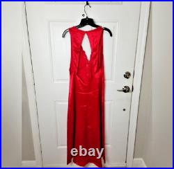 Victoria's Secret Vintage Gold Label Red Satin Lace Maxi Lingerie Slip Dress S