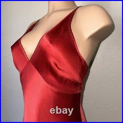 Victoria's Secret Vintage Silk Night Gown / Slip Dress Long Sexy Red Ladies Sz M