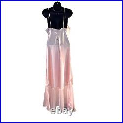 Victoria's Secret Vintage Y2K Large Pink Long Dress Silky Slip Pearls Beaded