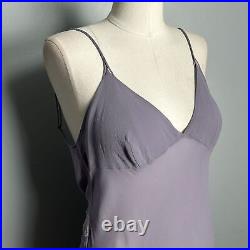 Victoria's Secret Women's Silk Sheer Lace Detail Lavender Slip Chemise size L