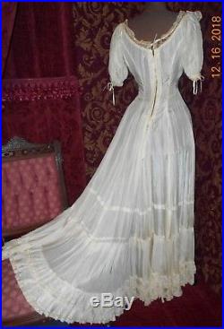Victorian Edwardian Extremely Rare S-Bend Princess Slip Trousseau Gown Dress