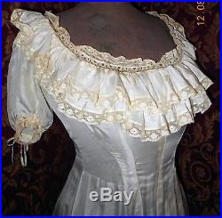 Victorian Edwardian Extremely Rare S-Bend Princess Slip Trousseau Gown Dress