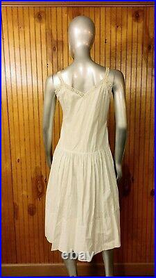 Victorian Edwardian Sleeveless Off-White Nightgown/Dress/Undergarment Size Med