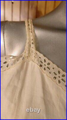 Victorian Edwardian Sleeveless Off-White Nightgown/Dress/Undergarment Size Med
