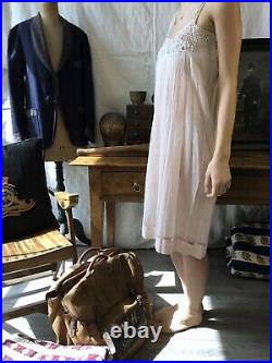 Victorian Slip Dress Edwardian Silk Cotton Lace Antique Slip Dress Vtg Lace